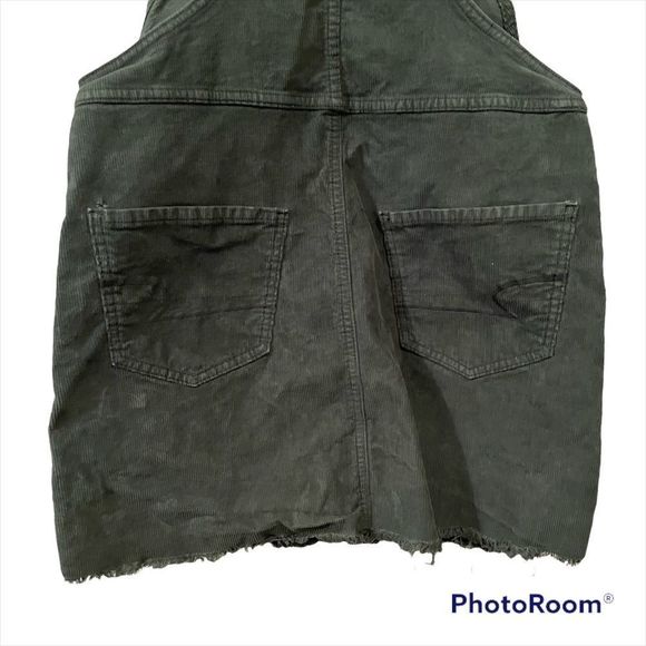 American Eagle Overall Skirt Corduroy with raw hem. - Picture 6 of 8